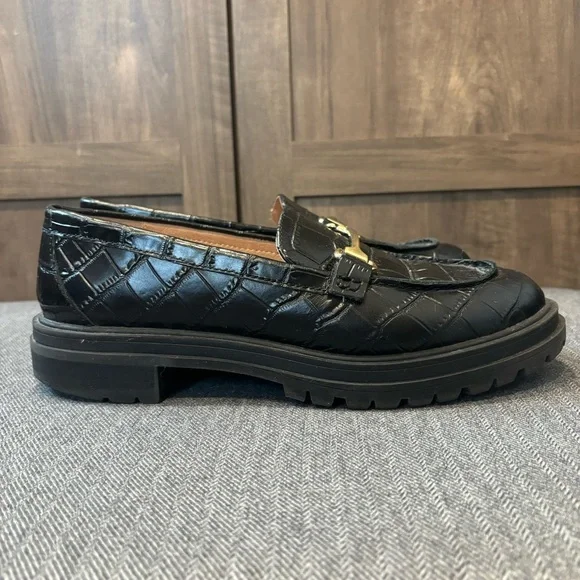 Madewell Black Loafers with Gold Buckle - Picture 3 of 12